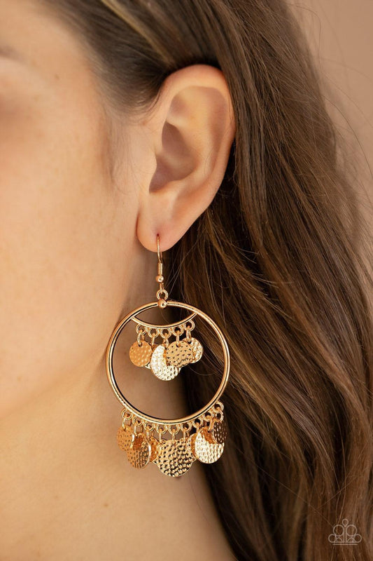 Paparazzi Accessories - All-chime High - Gold Earrings - Bling by JessieK