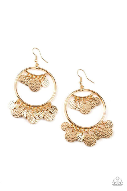 Paparazzi Accessories - All-chime High - Gold Earrings - Bling by JessieK