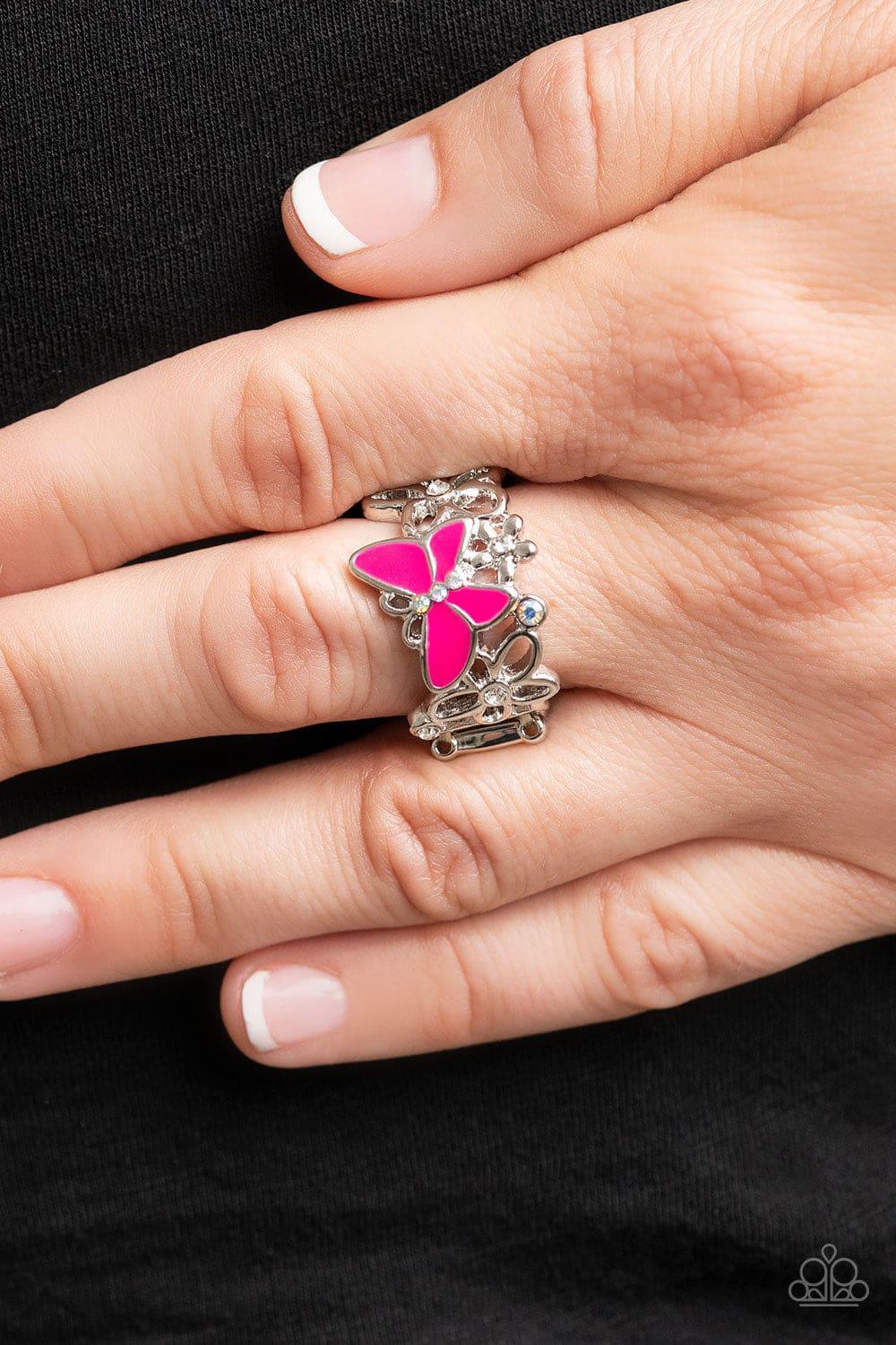 Paparazzi Accessories - All Fluttered Up - Pink Ring - Bling by JessieK