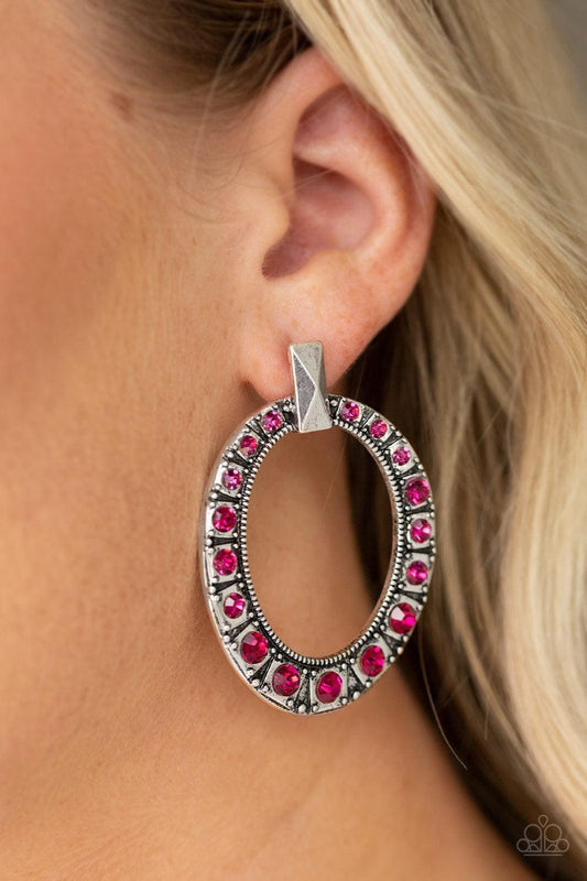 Paparazzi Accessories - All For Glow - Pink Earrings - Bling by JessieK
