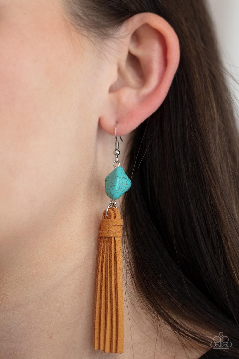 Paparazzi Accessories - All-natural Allure - Blue Earrings - Bling by JessieK