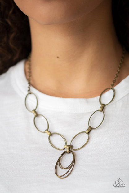 Paparazzi Accessories - All Oval Town - Brass Necklace - Bling by JessieK