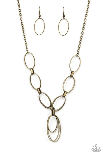 Paparazzi Accessories - All Oval Town - Brass Necklace - Bling by JessieK