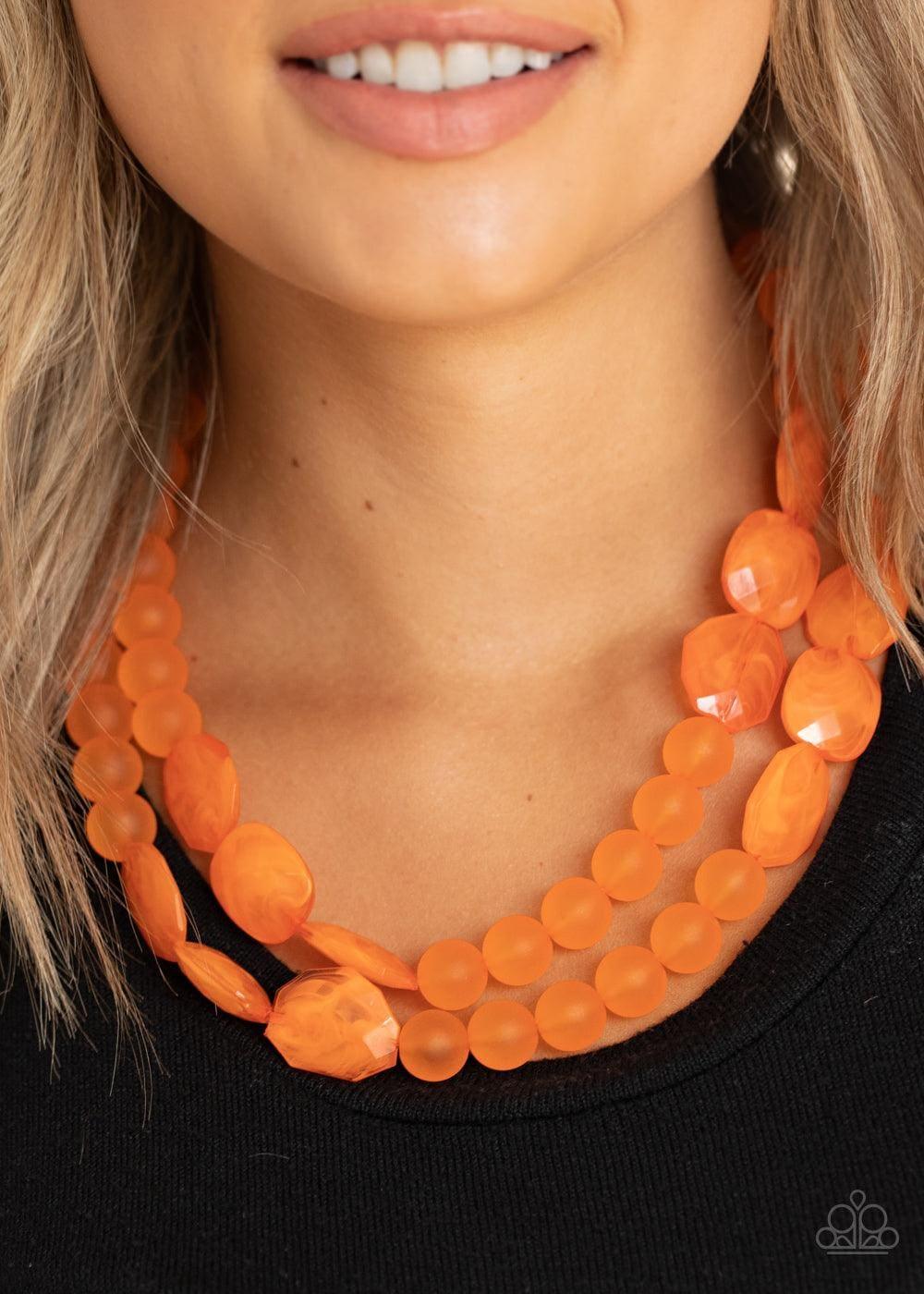 Paparazzi Accessories - Arctic Art - Orange Necklace - Bling by JessieK