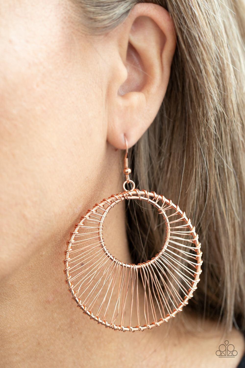 Paparazzi Accessories - Artisan Applique - Copper Earrings - Bling by JessieK