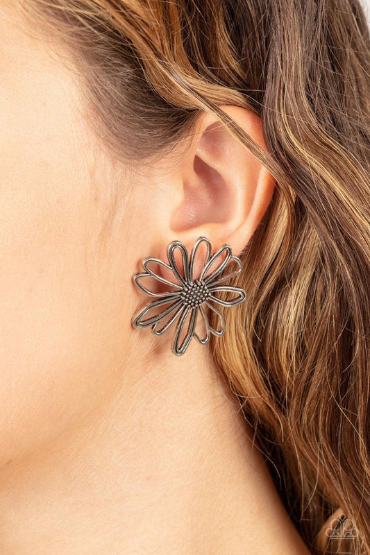 Paparazzi Accessories - Artisan Arbor - Silver Flower Earrings - Bling by JessieK