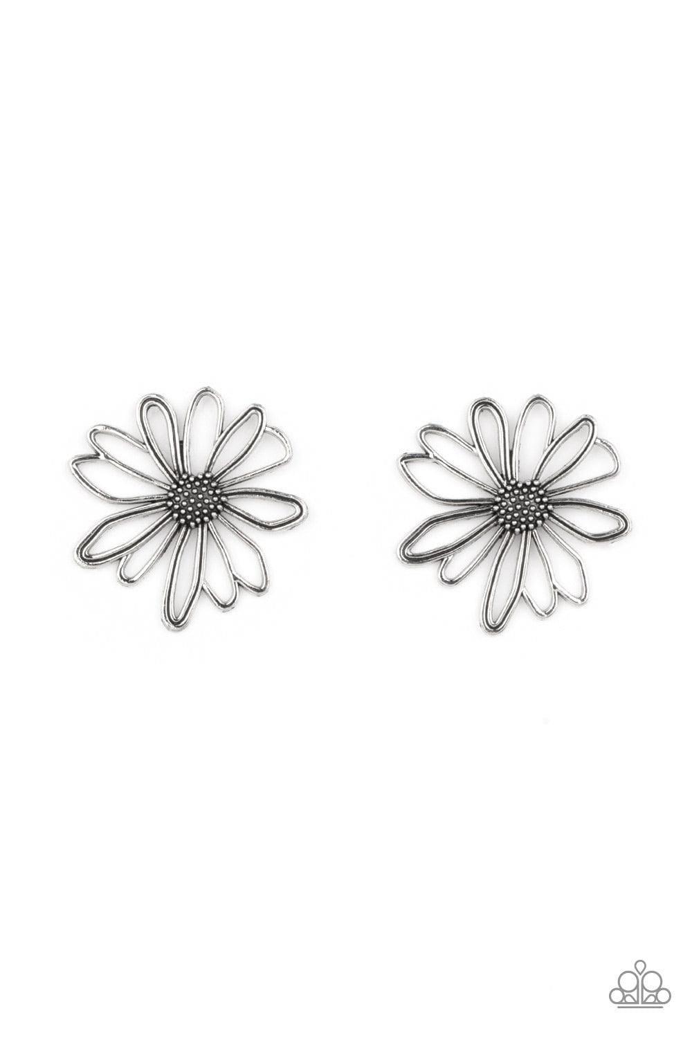 Paparazzi Accessories - Artisan Arbor - Silver Flower Earrings - Bling by JessieK