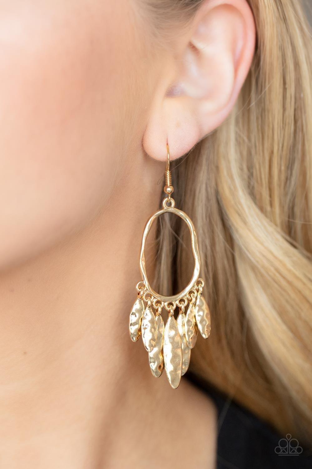 Paparazzi Accessories - Artisan Aria - Gold Earrings - Bling by JessieK
