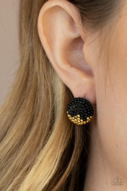 Paparazzi Accessories - As Happy As Can Bead - Black Earring - Bling by JessieK
