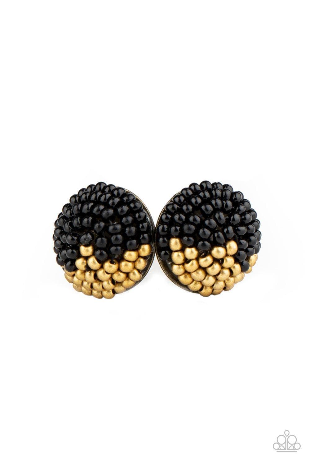 Paparazzi Accessories - As Happy As Can Bead - Black Earring - Bling by JessieK