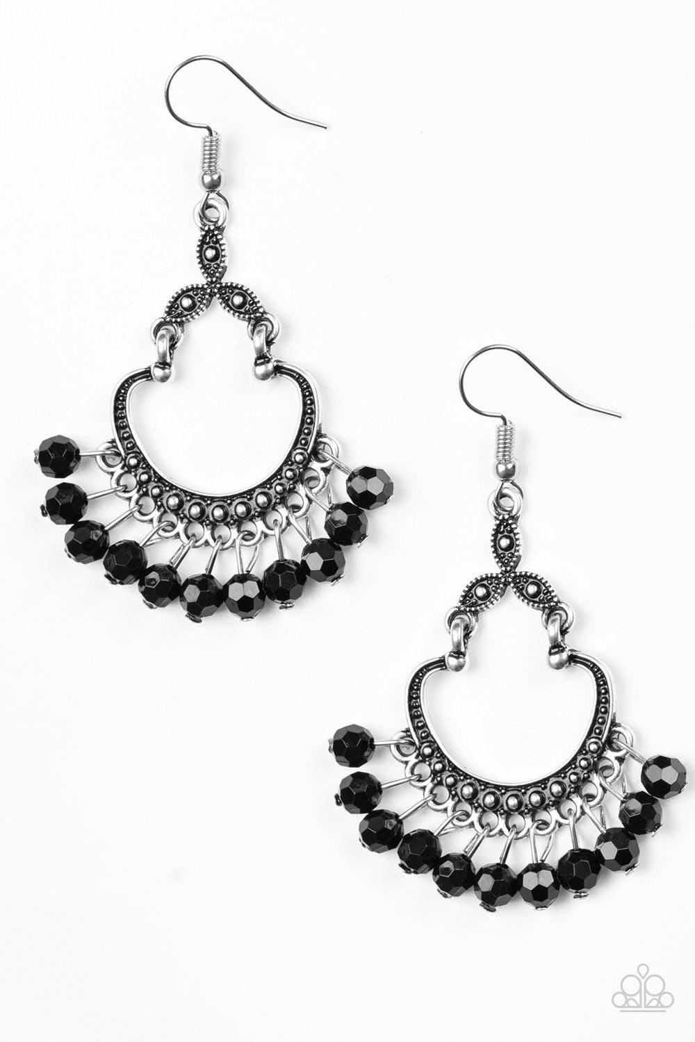 Paparazzi Accessories - Babe Alert - Black Earrings - Bling by JessieK