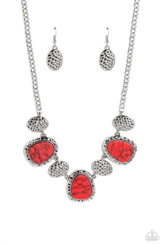 Paparazzi Accessories - Badlands Border - Red Necklace - Bling by JessieK