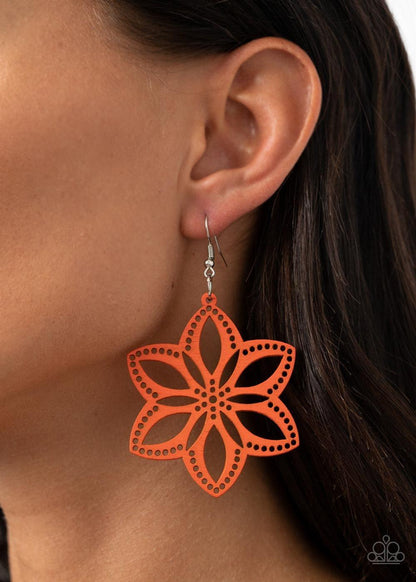 Paparazzi Accessories - Bahama Blossoms - Orange Earrings - Bling by JessieK