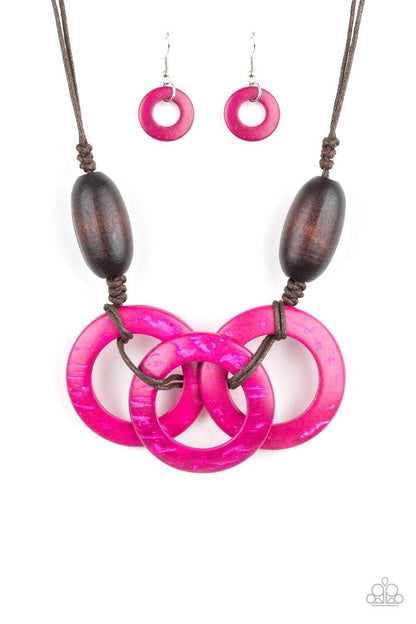 Paparazzi Accessories - Bahama Drama - Pink Necklace - Bling by JessieK