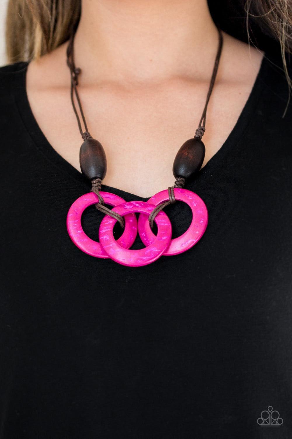 Paparazzi Jewelry Bahama Drama Pink Wood Necklace Bling By Jessiek Bling by JessieK