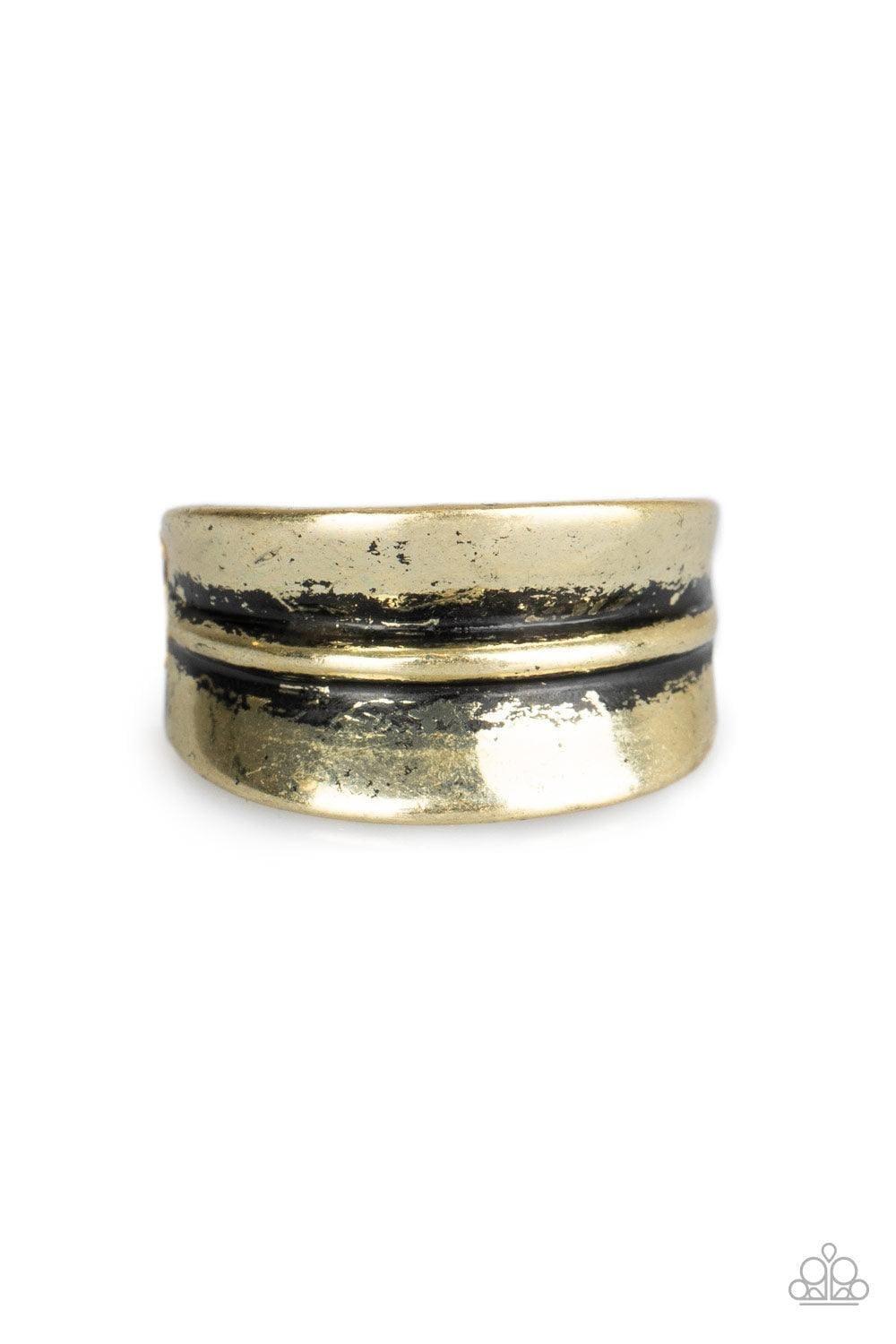 Paparazzi Accessories - Band Together - Brass Ring - Bling by JessieK