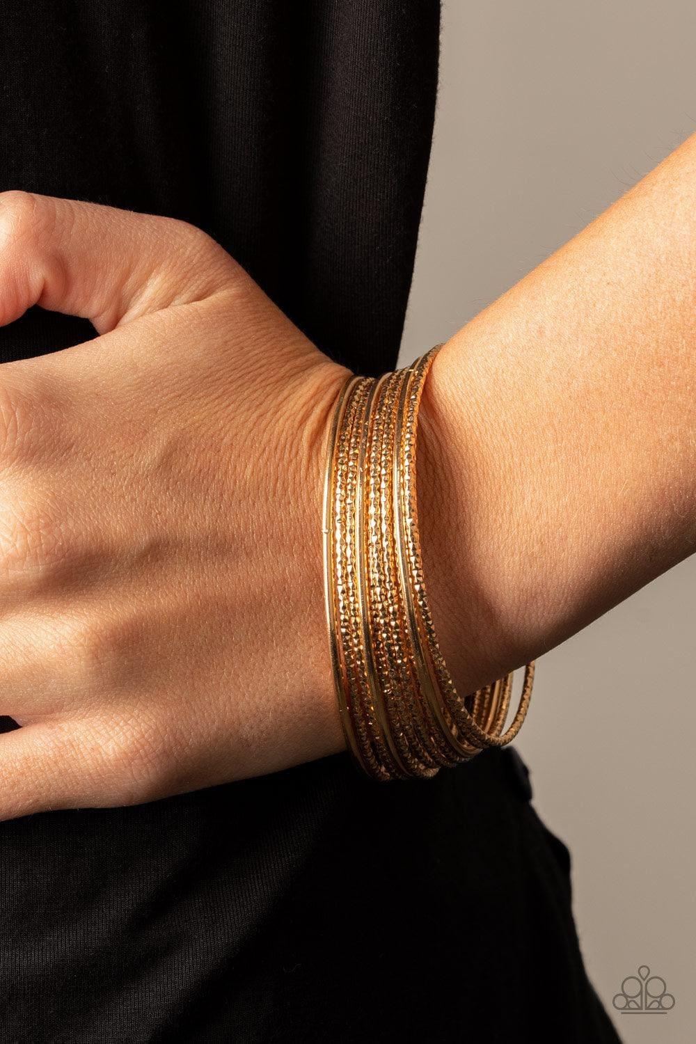 Paparazzi Accessories - Bangle Babe - Gold Bracelets - Bling by JessieK