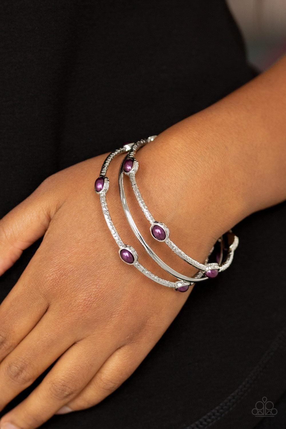 Paparazzi Accessories - Bangle Belle - Purple Bracelets - Bling by JessieK
