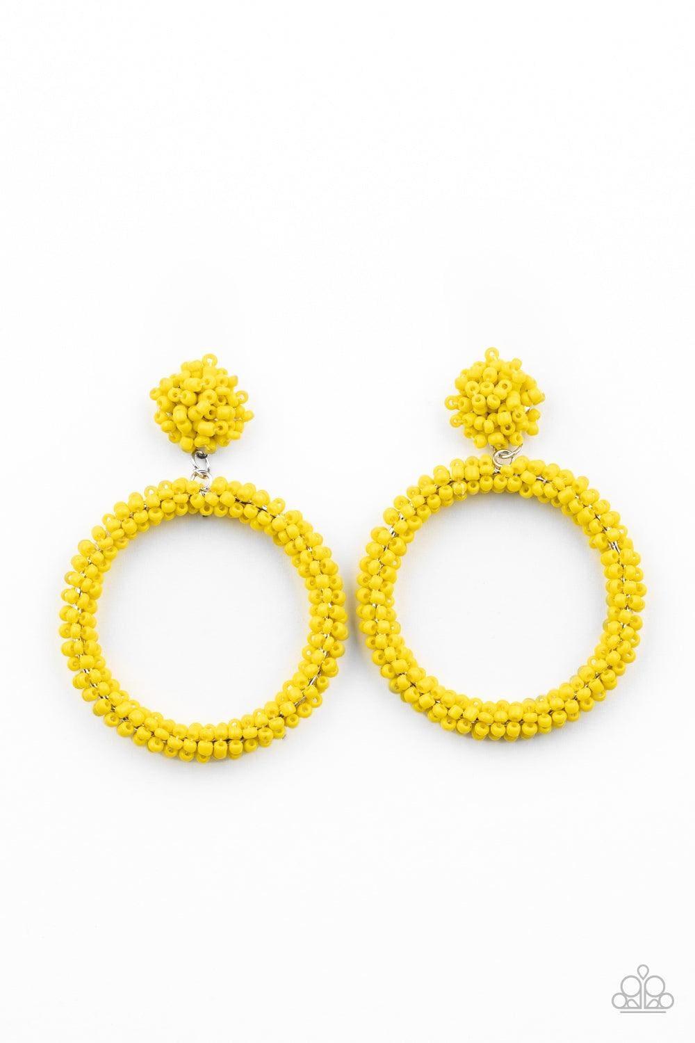 Paparazzi Accessories - Be All You Can Bead - Yellow Earrings - Bling by JessieK