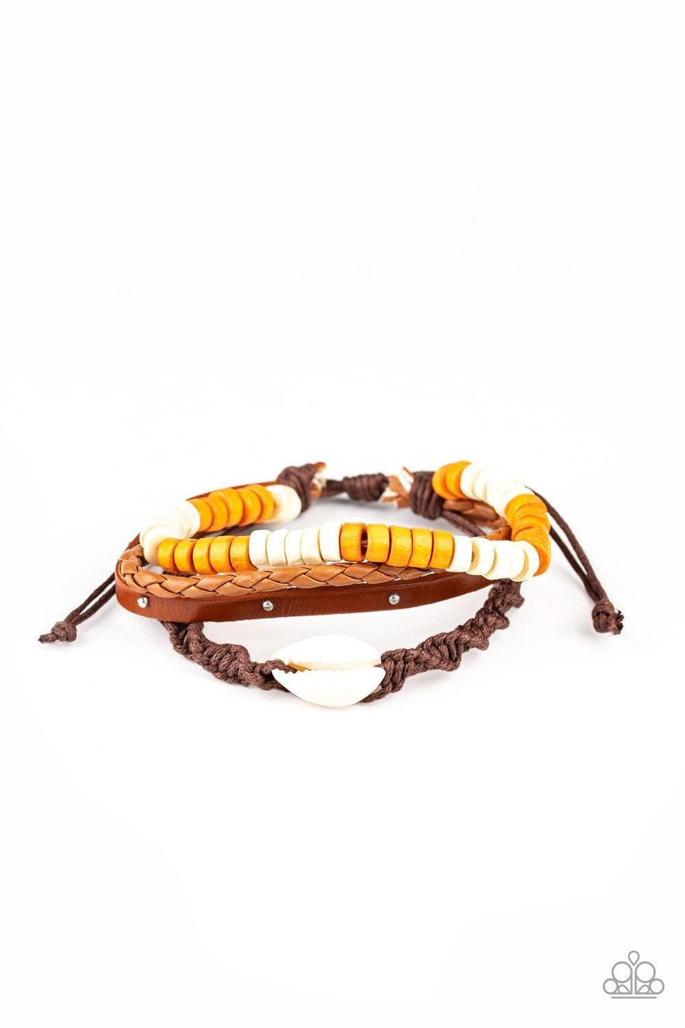 Paparazzi Accessories - Beach Bounty - Orange Urban Bracelet - Bling by JessieK