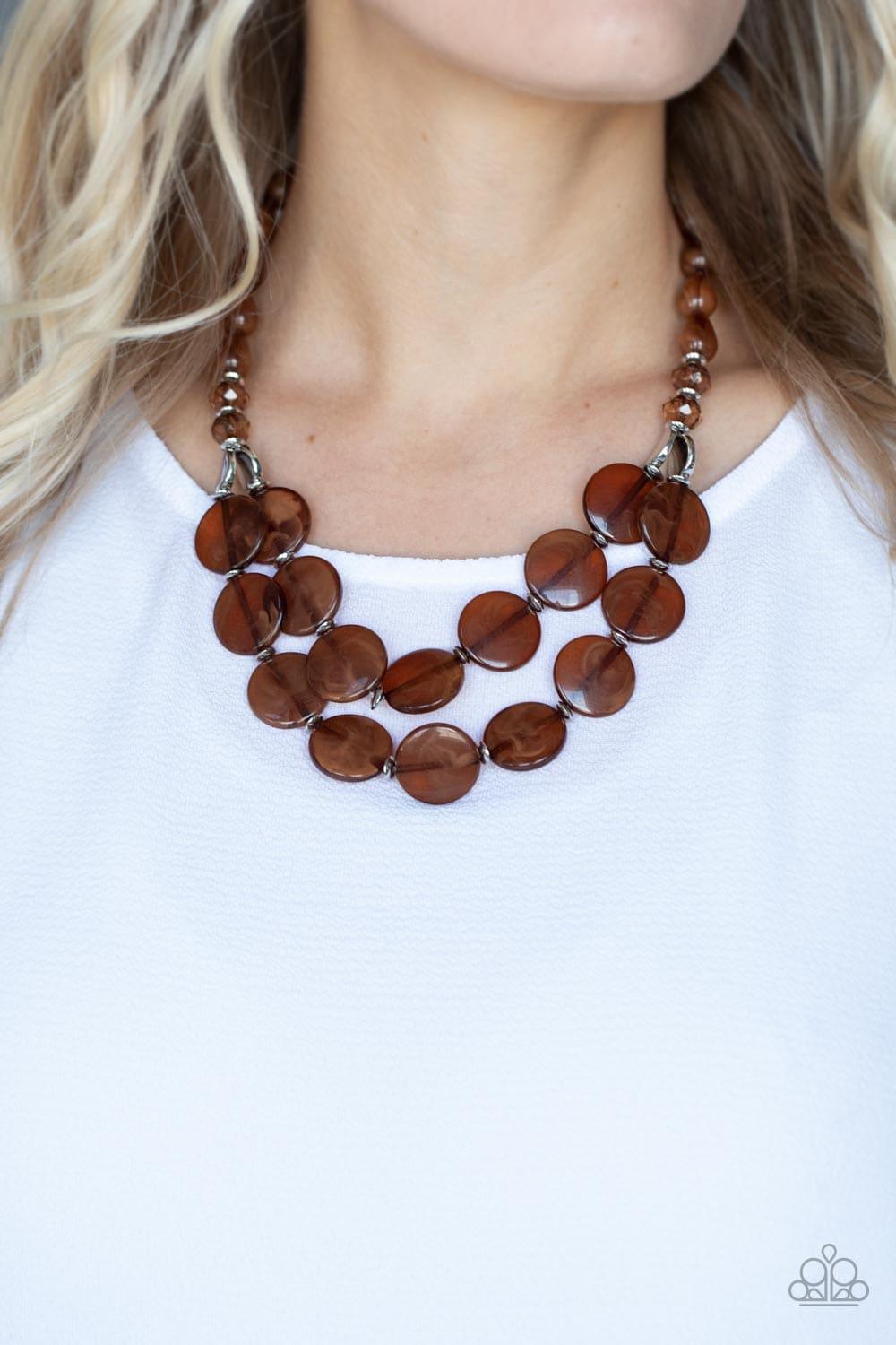 Paparazzi Accessories - Beach Day Demure - Brown Necklace - Bling by JessieK