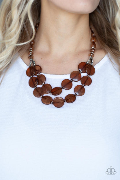 Paparazzi Accessories - Beach Day Demure - Brown Necklace - Bling by JessieK