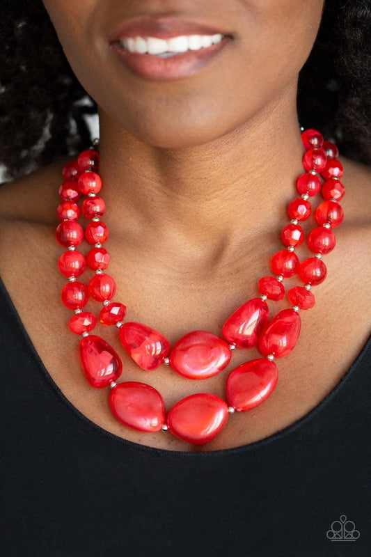 Paparazzi Accessories - Beach Glam - Red Necklace - Bling by JessieK