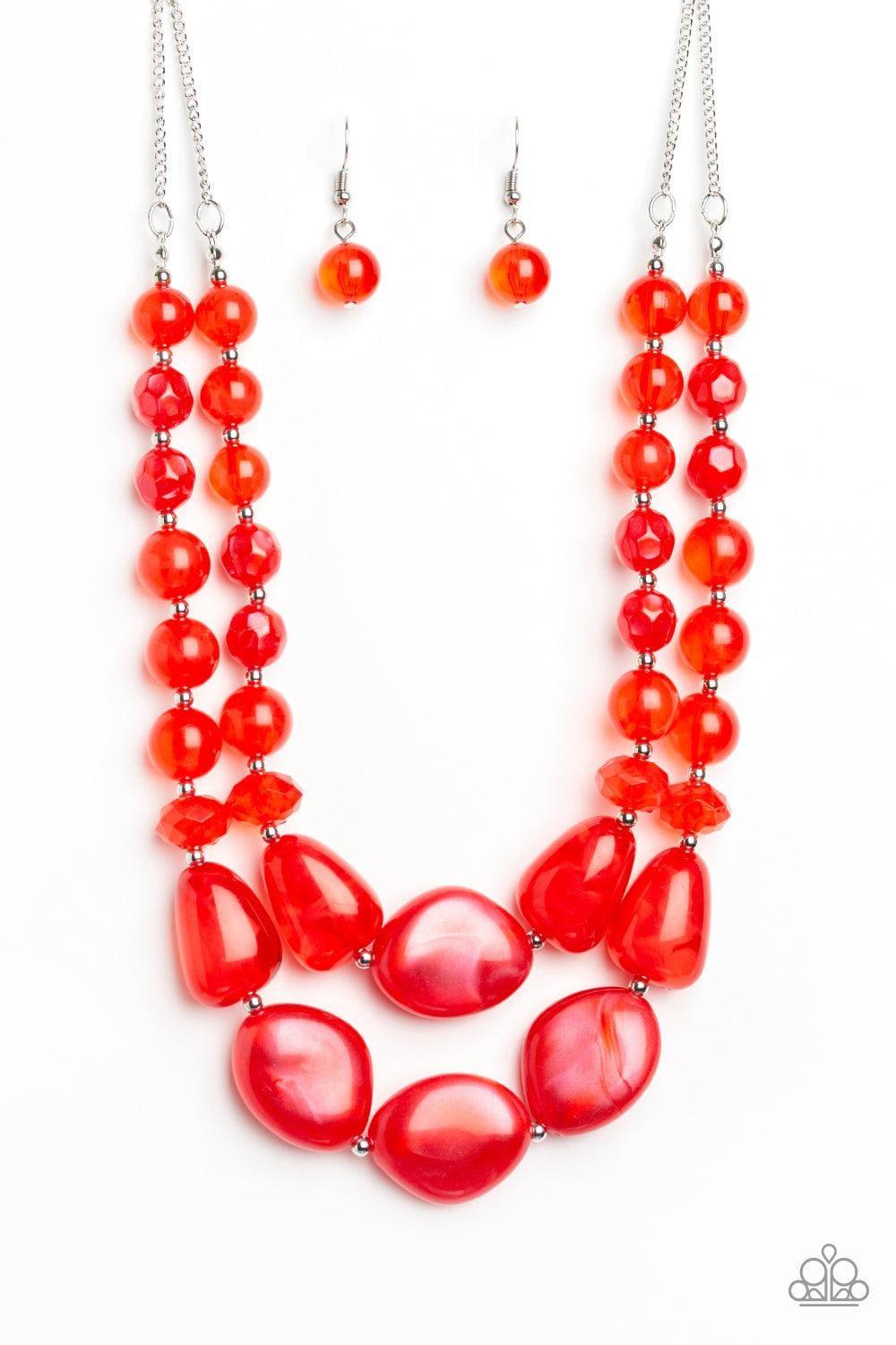 Paparazzi Accessories - Beach Glam - Red Necklace - Bling by JessieK