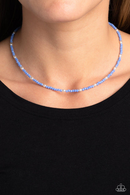 Paparazzi Accessories - Beaded Blitz - Blue Choker Necklace - Bling by JessieK