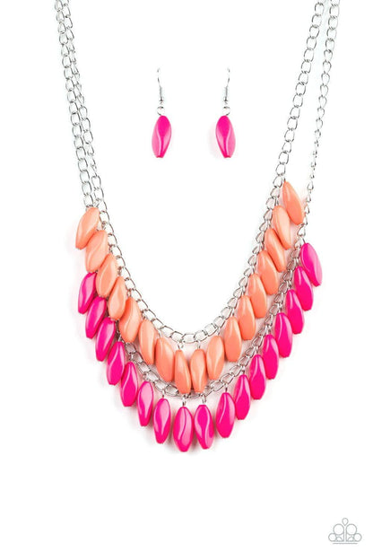 Paparazzi Accessories - Beaded Boardwalk - Pink Necklace - Bling by JessieK