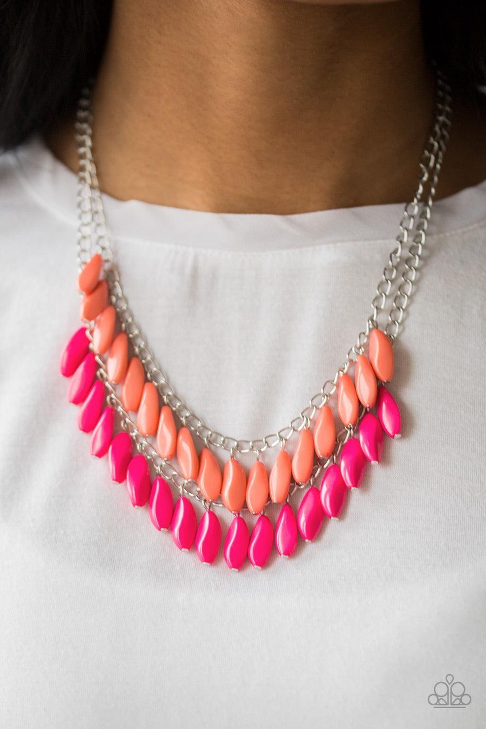 Paparazzi Accessories - Beaded Boardwalk - Pink Necklace - Bling by JessieK
