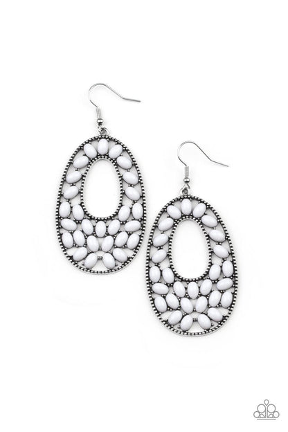 Paparazzi Accessories - Beaded Shores - White Earrings - Bling by JessieK