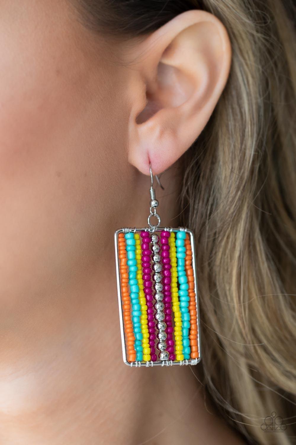 Paparazzi Accessories - Beadwork Wonder - Multicolor Earrings - Bling by JessieK