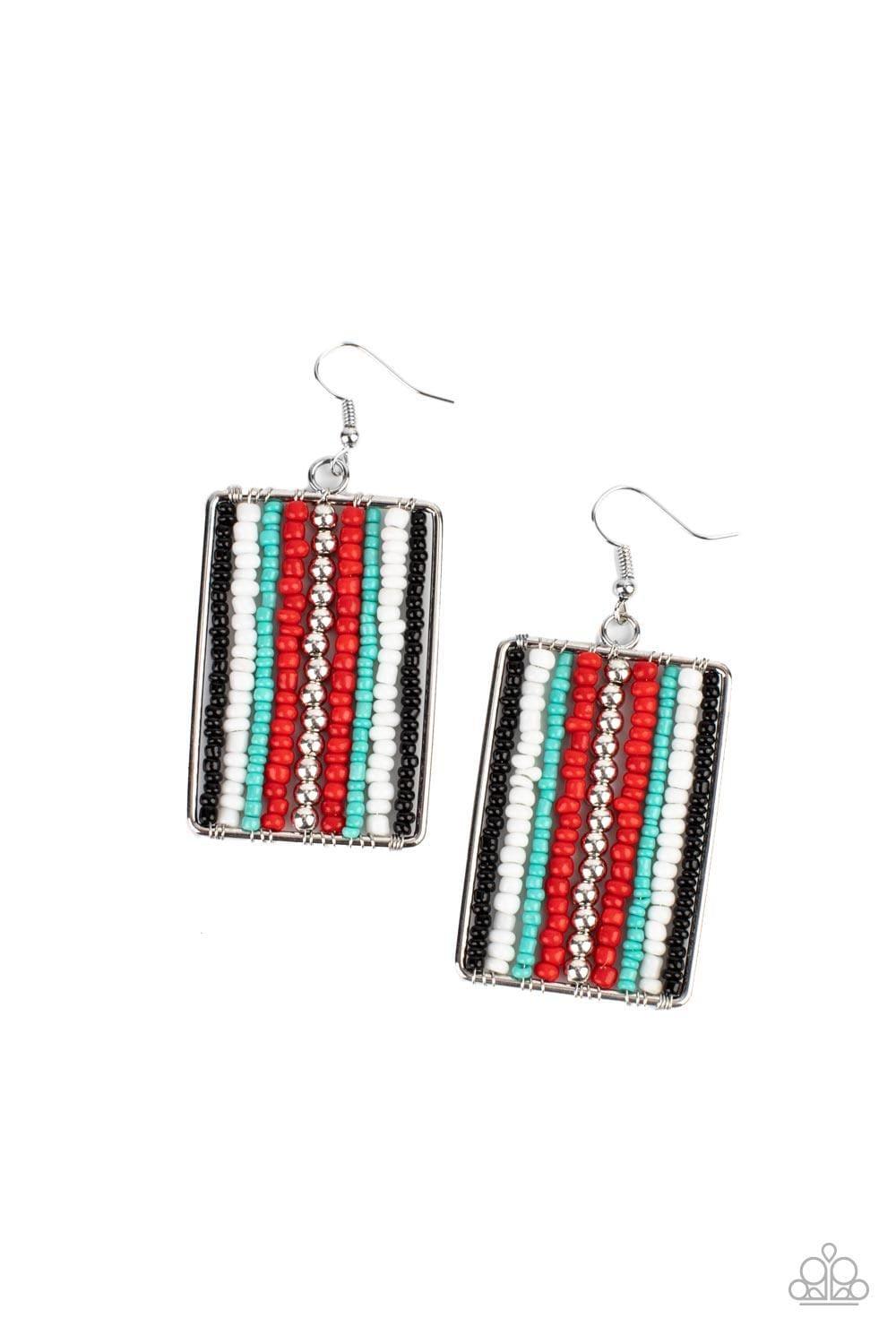 Paparazzi Accessories - Beadwork Wonder - Red Earrings - Bling by JessieK