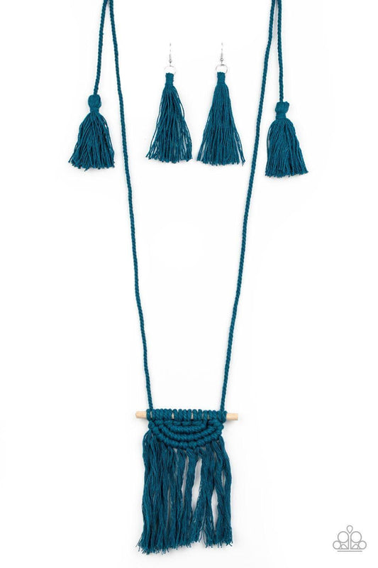 Paparazzi Accessories - Between You And Macrame - Blue Necklace - Bling by JessieK