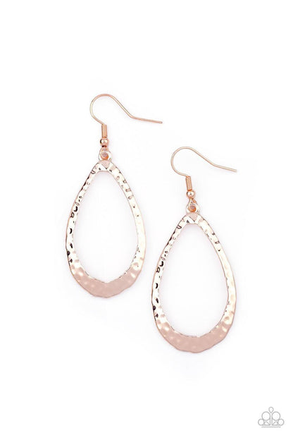 Paparazzi Accessories - Bevel-headed Brilliance - Rose Gold Earrings - Bling by JessieK