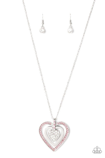 Paparazzi Accessories - Bless Your Heart - Pink Dainty Necklace - Bling by JessieK