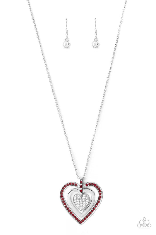 Paparazzi Accessories - Bless Your Heart - Red Necklace - Bling by JessieK
