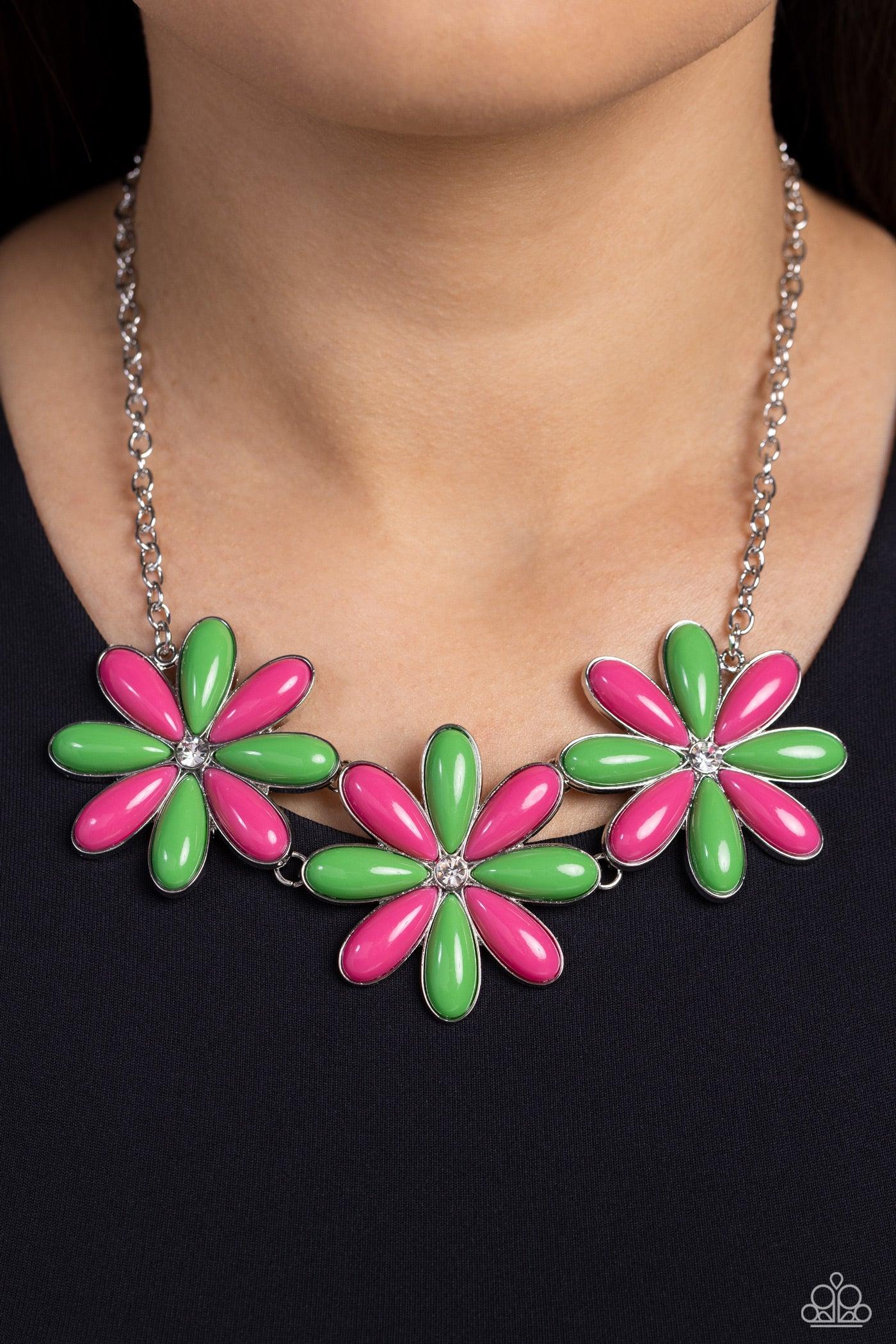 Paparazzi Accessories - Bodacious Bouquet - Green Necklace - Bling by JessieK