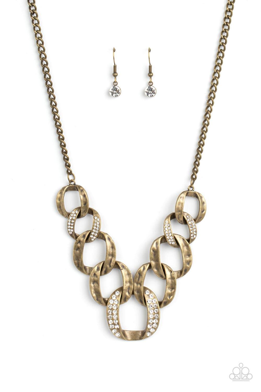 Paparazzi Accessories - Bombshell Bling - Brass Necklace - Bling by JessieK