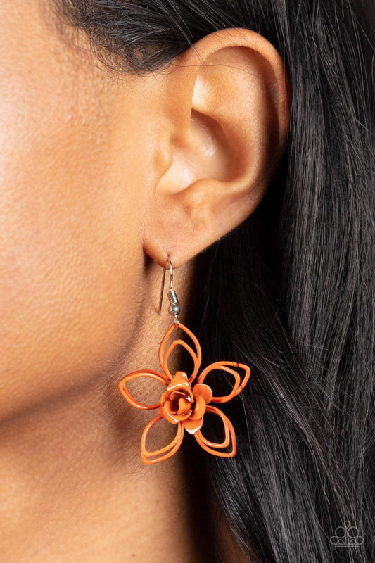 Paparazzi Accessories - Botanical Bonanza - Orange Earrings - Bling by JessieK