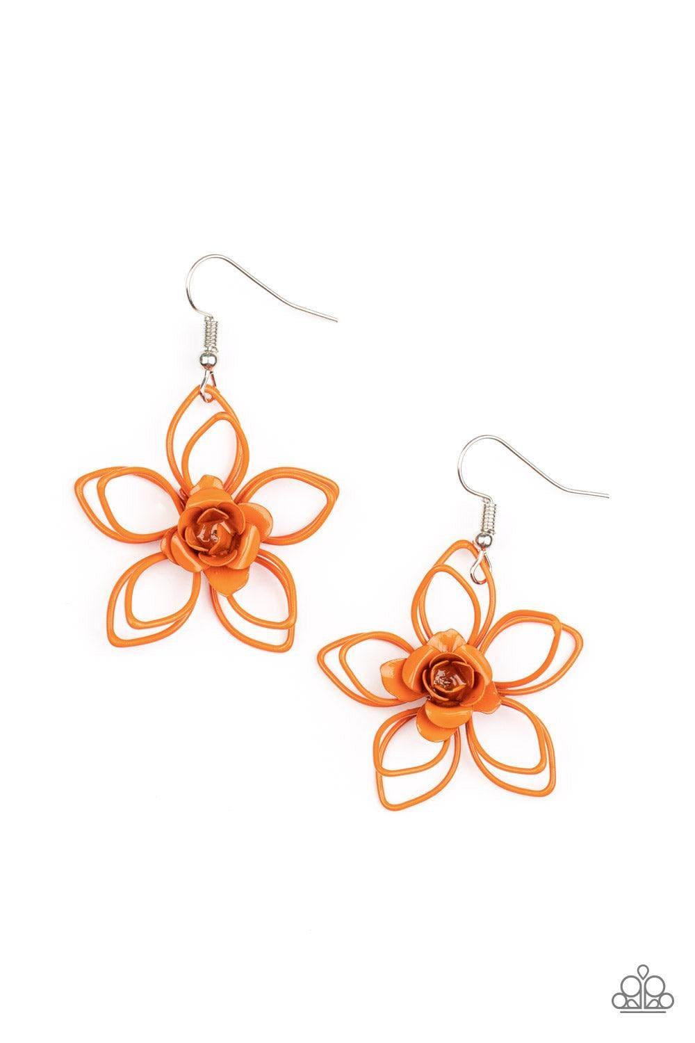 Paparazzi Accessories - Botanical Bonanza - Orange Earrings - Bling by JessieK