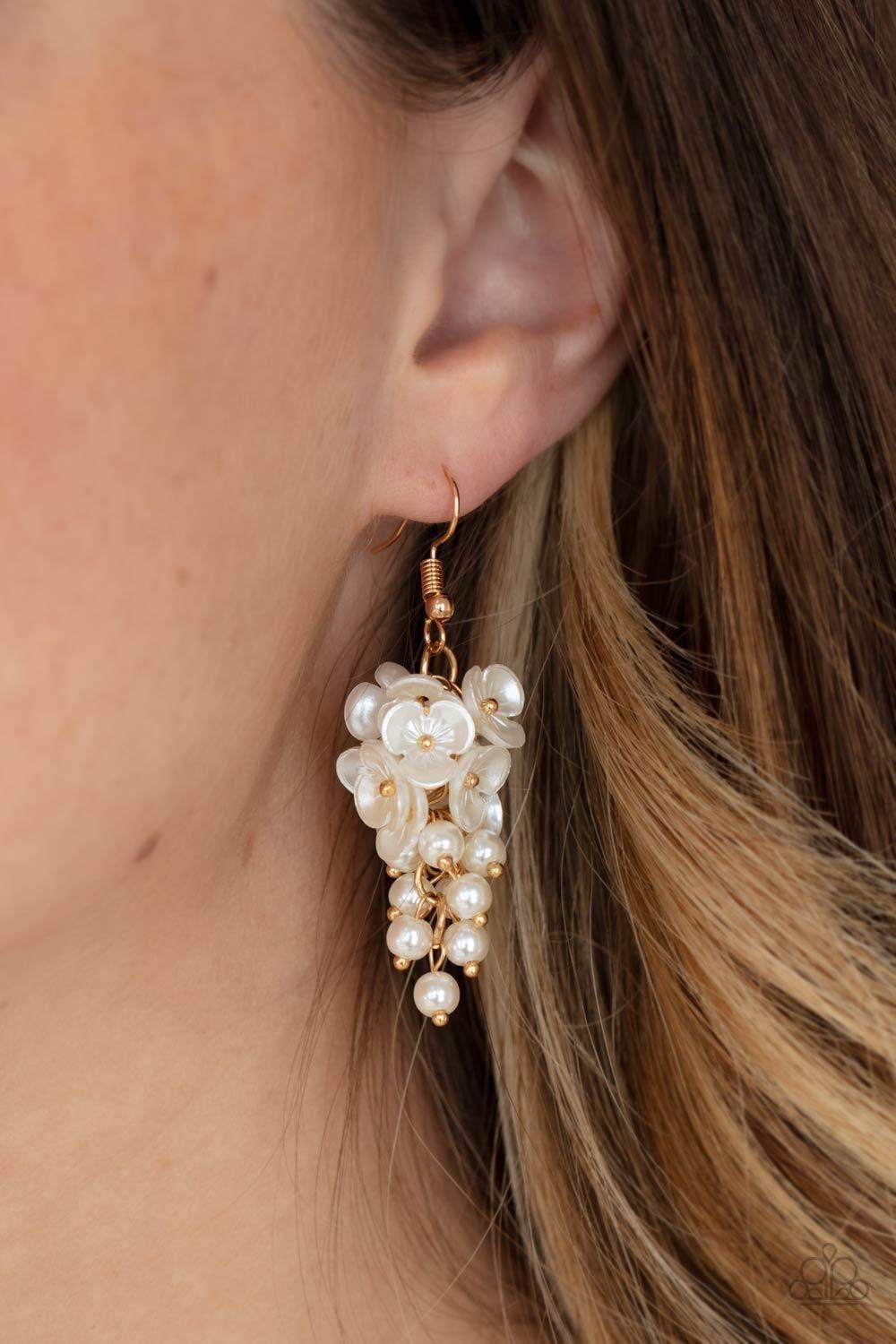 Paparazzi Accessories - Bountiful Bouquets - Gold Earrings - Bling by JessieK