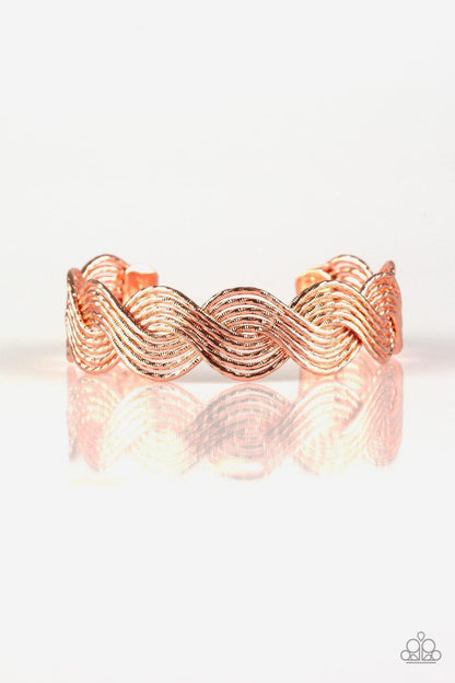 Paparazzi Accessories - Braided Brilliance - Copper Bracelet - Bling by JessieK