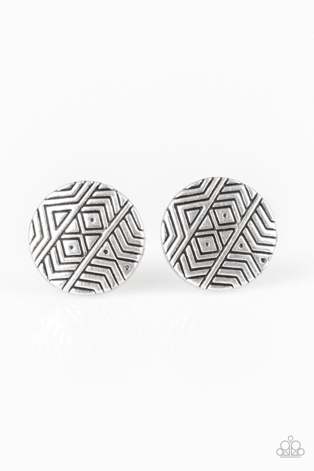 Paparazzi Accessories - Bright As a Button - Silver Post Earrings - Bling by JessieK