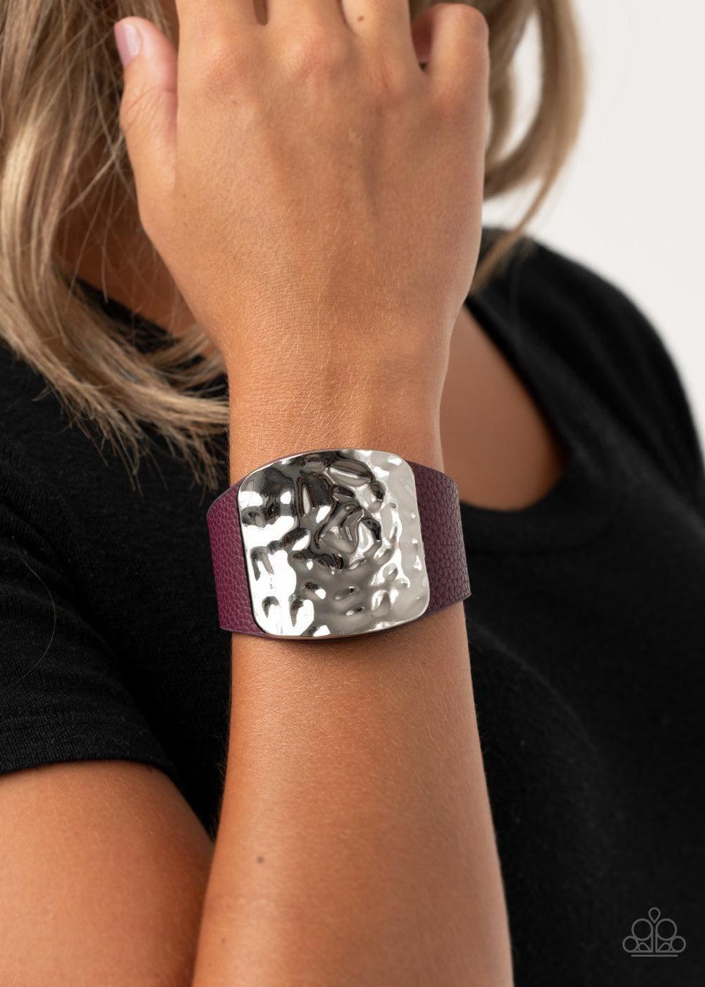 Paparazzi Accessories - Brighten Up - Purple Snap Bracelet - Bling by JessieK