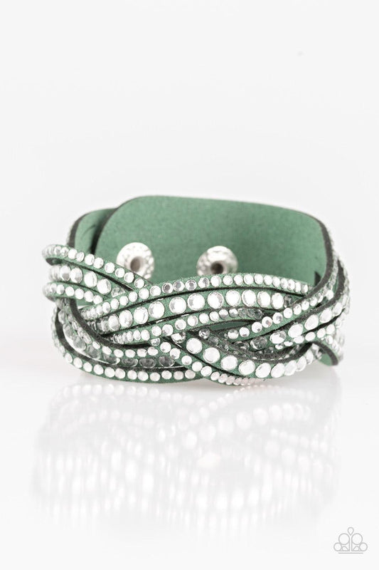 Paparazzi Accessories - Bring On The Bling - Green Wrap Bracelet - Bling by JessieK