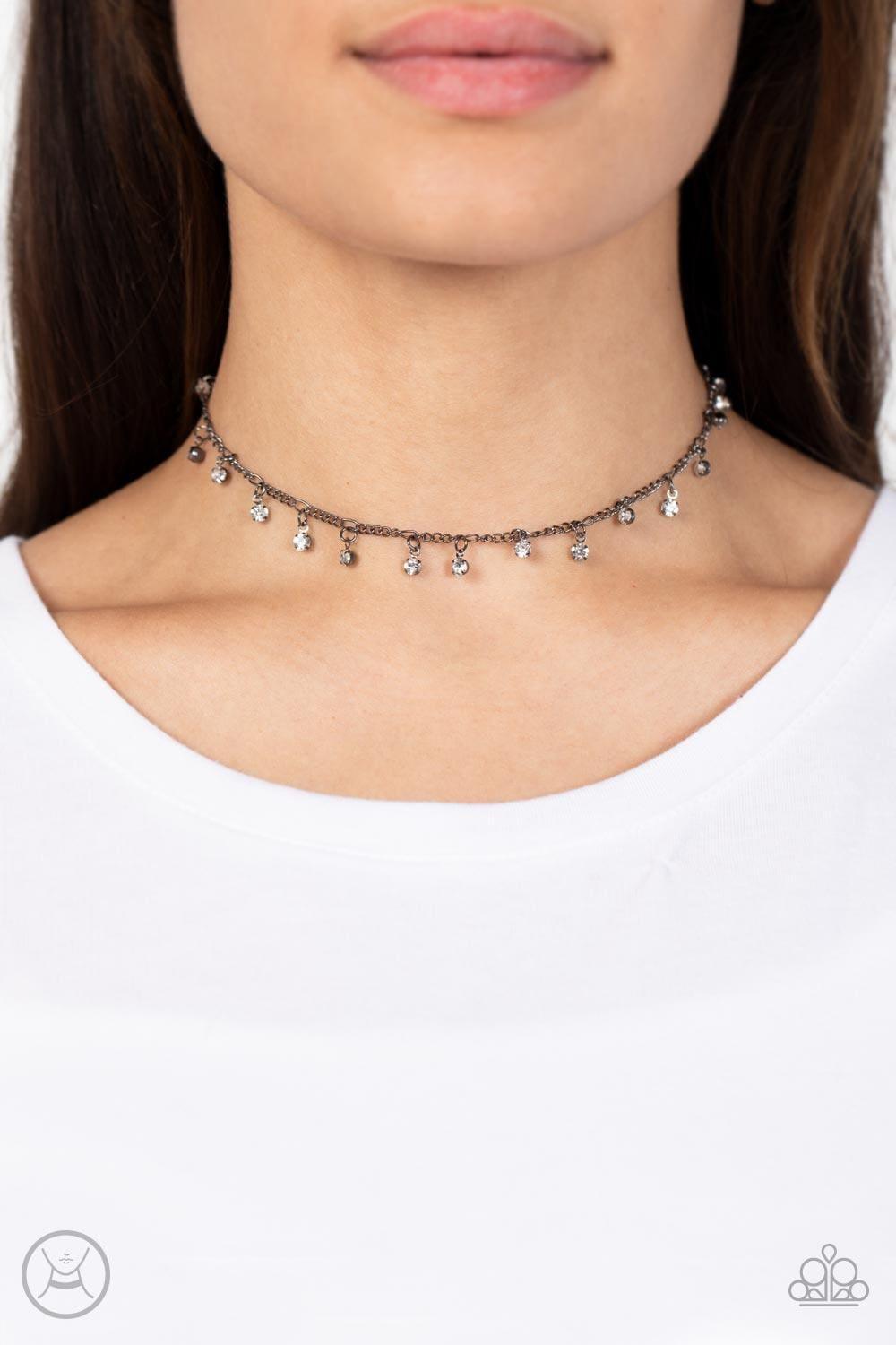 Paparazzi Accessories - Bringing Sparkle Back - Black Choker Necklace - Bling by JessieK