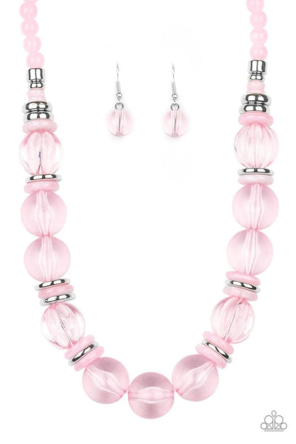 Paparazzi Accessories - Bubbly Beauty - Pink Necklace - Bling by JessieK