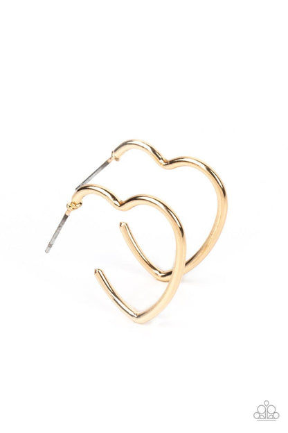 Paparazzi Accessories - Burnished Beau - Gold Dainty Hoop Earrings - Bling by JessieK